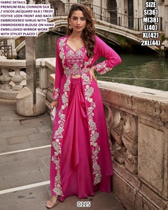 Elira Glam Traditional Chinnon Silk Lehenga Choli Set with Quick Dry Feature for <b>Women's</b> Party & <b>Wedding</b> Floor-Length - Product Image 5
