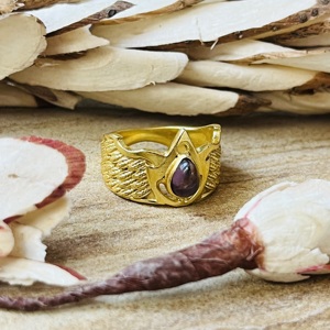 New Arrival Amethyst <b>Statement</b> <b>Ring</b> Ethnic Boho Brass Jewelry For Women Gold Plated <b>Statement</b> <b>Ring</b> Fashionable Wholesale <b>Ring</b> - Product Image 3