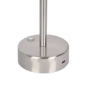 Modern Brushed Nickel Rechargeable LED <b>Table</b> <b>Lamp</b> with <b>Touch</b> Control Switch Portable Decorative Lighting - Product Image 4