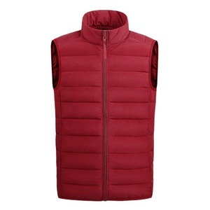 Chaleco acolchado grueso personalizado para hombre, cuello alto, transpirable, con bolsillos laterales, cierre de cremallera, color sólido, para exteriores - Product Image 2