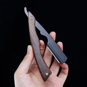 Sandalwood Handle Face Barber Shaver Eyebrow <b>Razor</b> Men's Replaceable Stainless Steel <b>Blades</b> Professional <b>Blade</b> Shaving <b>Razors</b> - Product Image 3