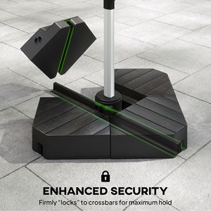 Base per Ombrellone Autoportante Rinforzata 132/176 Libbre Regolabile per Riempimento con Acqua o Sabbia Nera - Ombrelloni e Basi da Patio - Product Image 6