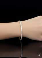Bracelet tennis en diamants naturels 3,50 carats, couleur IJ, clarté SI, jaune/blanc/rose, or 10 carats, certifié IGI, bijoux fins élégants