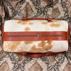 Bolso de Viaje de Cuero Genuino de Lujo con Cierre de Cremallera, Bolso de Fin de Semana Portátil LHDB-0074 - Product Image 4