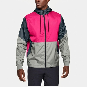 OEM Mens Formal <b>Pink</b> Grey Varsity <b>Jacket</b> Full Zip Lightweight <b>Waterproof</b> Canvas Windbreaker Sportswear Training Athletic Front - Product Image 5