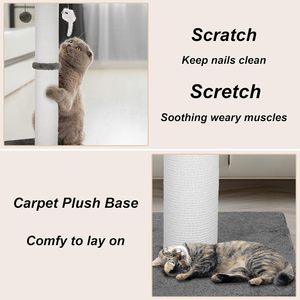<b>Cat</b> <b>Scratching</b> <b>Post</b> 34 Inches Heavy Duty and Thicker <b>Cat</b> <b>Scratching</b> <b>Post</b> Cotton Rope with Hanging Ball and Mice <b>Scratching</b> <b>Post</b> - Product Image 3
