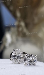 925 <b>Silver</b> Oval Cut Diamond Screw Back <b>Stud</b> Earrings Claw Setting Classic Women's Engagement Jewelry - Product Image 3