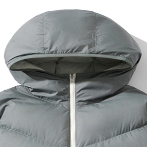 Hooded Puffer Jacket Color Blocking Design Thick Down Filled Windproof Zipper Closure Casual Style Unisex <b>Winter</b> <b>Wear</b> 2027 - Product Image 3