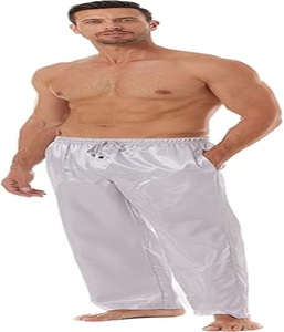 High Quality Elastic and Drawstring Closer Lightweight Classic Fits Straight Satin Trouser for <b>Men</b> - Product Image 3