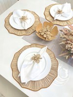 JNC Macramé Géométrique en Fil de Papier Fait Main Lavable Écologique de Luxe, Sous-Assiette de 35 cm de Diamètre pour Tables à Manger, Fabrication ODM/OEM