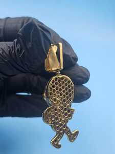 จี้รูปเด็กชายถือถุงเงินประดับมอยส์ซาไนต์ ชุบทองคำขาว 925 เงินแท้ รูปทรงการ์ตูนสุดน่ารัก สำหรับจี้และเครื่องประดับชั้นดี - Product Image 4