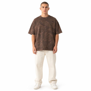 Camiseta Ligera Premium con Efecto Desgastado por el Sol, Diseño de Hombros Caídos y Cuello Redondo para Ropa Casual Moderna de Uso Diario - Product Image 1