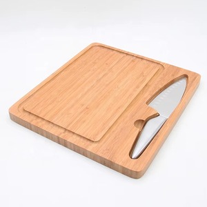 Bamboo Chopping Board With <b>Knife</b> Holder Rectangle Anti-Slip Dishwasher <b>Safe</b> Single Piece Package - Product Image 4