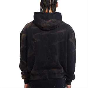 <b>Vintage</b> <b>French</b> Fleece Cotton Men's Acid Wash Hoodie 100% Solid Winter Boxy Streetwear Distressed Print Baggy Hooded 380g - Product Image 2