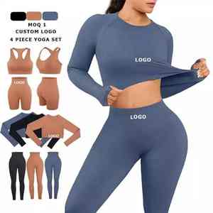 Conjunto de Gimnasio y Yoga con Logotipo Personalizado, Ropa Transpirable de Secado Rápido con Patrón Sólido, Nuevo Bra Deportivo y Pantalones Hechos en Pakistán - Product Image 6