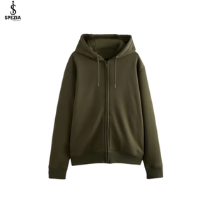 Sweat à capuche zippé intégral pour homme, style hip-hop, épais, noir, 100% coton, impression personnalisée, fermeture éclair - Product Image 1