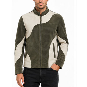 High Quality <b>Suede</b> <b>Leather</b> <b>Jacket</b> Featuring Modern Zip Front Design Comfortable Texture For Men Outdoor And Casual Clothing - Product Image 3