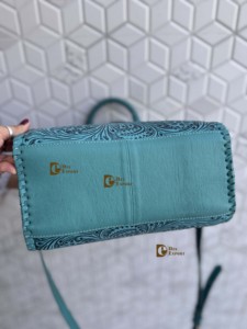 2026 New Hand Tooled Carving Leather Speedy Handbag Gypsy <b>Boho</b> Shoulder Handmade Western Turquoise Colour Stylish Multi Uses <b>Bag</b> - Product Image 4