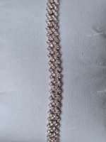 Bracelet maille cubaine en moissanite VVS plaqué rhodium, taille brillant rond, sertissage à griffes, bijoux de fête hip-hop unisexe