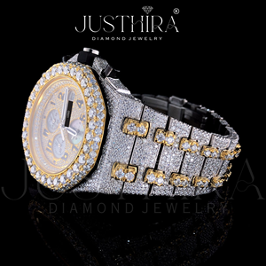 Reloj cronógrafo de diamantes estilo vintage premium para hombre, estilo hip hop, resistente al agua, de acero inoxidable, para eventos y uso diario. - Product Image 3
