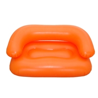Canapé gonflable pliable pour 2 personnes en PVC transparent avec logo personnalisé, rose, pour appartement, salle à manger, extérieur, chambre, parc