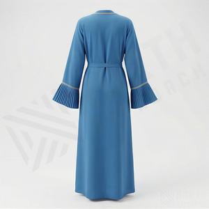 Abaya Musulmana Modesta Personalizada para Mujer, Algodón, Poliéster, Chifón, Diseño Simple en Línea A, Vestido Formal de Noche, Talla Grande - Product Image 2