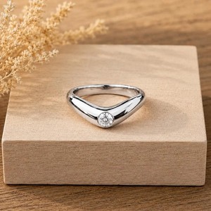 New Arrival IGI Certified Round Cut Lab Grown Diamond 10K 14K 18K Solid Gold Curved Wide Wedding Band Solitaire Ring Bridal Ring - Product Image 2