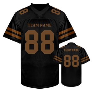 Camiseta de Fútbol Americano Sublimada Personalizada, Cuello en V, Manga Corta, Transpirable, con Nombre y Número del Equipo, para Todas las Temporadas - Product Image 1
