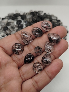 Natural Black Rutile Loose Cabochon Healing Crystal Quartz With Different Shapes Loose Gemstone Chakra Spiritual Reiki Raw - Product Image 4