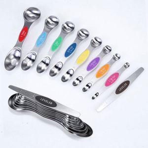 Offre Spéciale – Ensemble de 8 Ustensiles de Cuisine Magnétiques Double Face en Acier Inoxydable : Tasses et Cuillères à Mesurer - Product Image 1