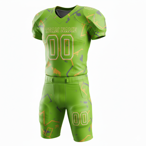 Ensemble de maillot et short de football américain personnalisé, respirant, à séchage rapide, antibactérien, anti-UV, avec position du logo sur le devant - Product Image 2