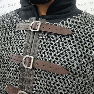 Camisa de Malla Metálica Medieval Hecha a Medida de Acero Suave, Anillos Remachados Planos de 9mm, Manga Completa, Armadura para Reenactment, Disfraz de Caballero para Cosplay - Product Image 4