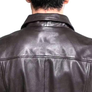 Chaqueta de Invierno para Hombre de Cuero Genuino de Alta Calidad con Cuello Alto y Logotipo Frontal, Impermeable y Transpirable - Product Image 4