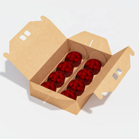 Boîte à emporter pour boulangerie en kraft écologique de qualité alimentaire avec insert recyclable et biodégradable pour l'emballage de cupcakes et de desserts