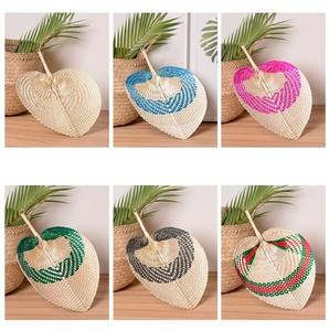 Éventail en bambou tissé naturel, éventail à main personnalisé pour mariage, cadeau d'été écologique - Product Image 5