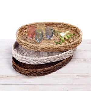 ถาดหวายถักแบบพรีเมียม ถาดเสิร์ฟตกแต่งบ้าน จัดระเบียบบ้าน ราคาถูกที่สุด ขายส่ง - Product Image 5