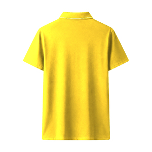 <b>Men</b> <b>Yellow</b> Polo <b>Shirt</b> Short Sleeve Casual Cotton Slim Fit Summer Top Solid Colour Turn Down Collar Breathable Daily Wear Apparel - Product Image 2