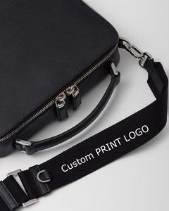 Custom Logo <b>Black</b> Saffiano Leather Zipper Crossbody Purse Shoulder Messenger <b>Bag</b> for Men - Product Image 4
