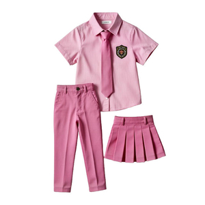 Women Fancy Dress Anime Cosplay School Uniform Brown Coat Blue Skirt Set - Product Image 5
