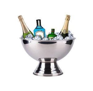 Refroidisseur à vin et bac à glace en acier inoxydable antique, durable, capacité 5L, parfait pour les événements festifs, support de base pour bouteilles de vin - Product Image 2