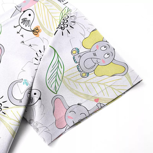 Custom Women’s Cartoon Elephant Print Medical Scrubs Top V-Neck Short Sleeve <b>Nurse</b> Uniform with Pockets Pediatric Hospital - Product Image 6