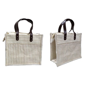 Bolsa de Yute Rectangular Estampada - Diseño Art Deco Ecológico Hecho a Mano - Ligera y Duradera para Uso en Exteriores - Diwali, Jubilación - Product Image 1
