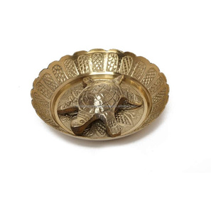 Tortuga Religiosa de Latón con Plato Fengshui y Vastu, Pulida, Personalizable, Resistente al Óxido, Decoración para el Hogar, Regalo - Product Image 1