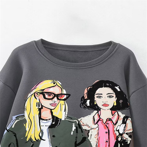 เสื้อกันหนาวผู้หญิงแบบสั่งทำพิเศษ ผ้าฝ้ายฟลีซ 100% ปักลาย เป็นมิตรกับสิ่งแวดล้อม ระบายอากาศได้ดี แห้งเร็ว นุ่ม สบาย แขนยาว - Product Image 5