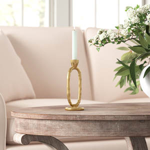 Support à bougies décoratif en laiton doré moderne pour table à manger, table d'événement, arrangement de bougies et décoration de maison de luxe - Product Image 1