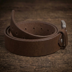 Cinturón clásico de cuero marrón para hombre, accesorio de moda informal y duradero - Product Image 3
