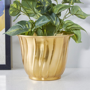 Pot de fleurs décoratif en laiton, pot de fleurs d'intérieur pour bureau, pot de fleurs en laiton de haute qualité, forme ronde, pot suspendu en laiton à prix avantageux - Product Image 6