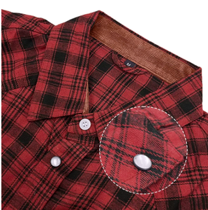 เสื้อเชิ้ตผ้าสักหลาดลายสก็อตผู้ชายสไตล์ลำลองสำหรับขายส่ง รับทำโลโก้ตามสั่ง ผ้าสักหลาดทอแขนยาวพิมพ์ลายสำหรับฤดูหนาว - Product Image 5