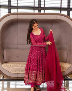 Fabuleux Festival Porter Nouvelle Arrivée Anarkali Farine Longueur Longue Robe Abordable Pakistanais Vêtements pour Femmes - Product Image 3
