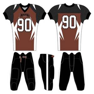 Maillot de football américain personnalisé pour adulte, 100 % polyester, coupe ajustée, sublimation de haute qualité, broderie, manches courtes, col en V, séchage rapide - Product Image 1